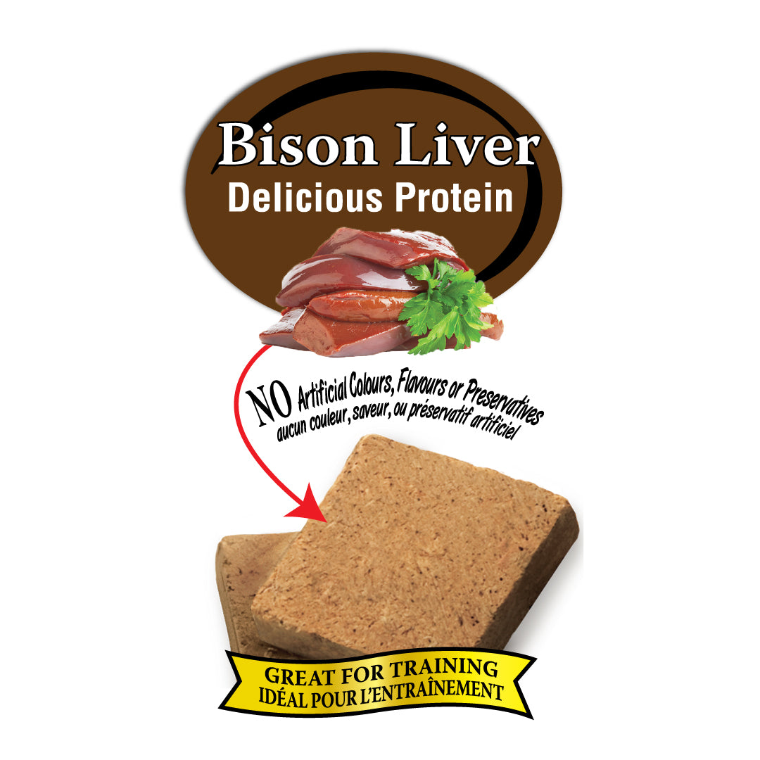 protein dog treat pieces made with pure bison liver