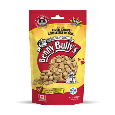 yellow and red pack of small cat treats cubes (30g)