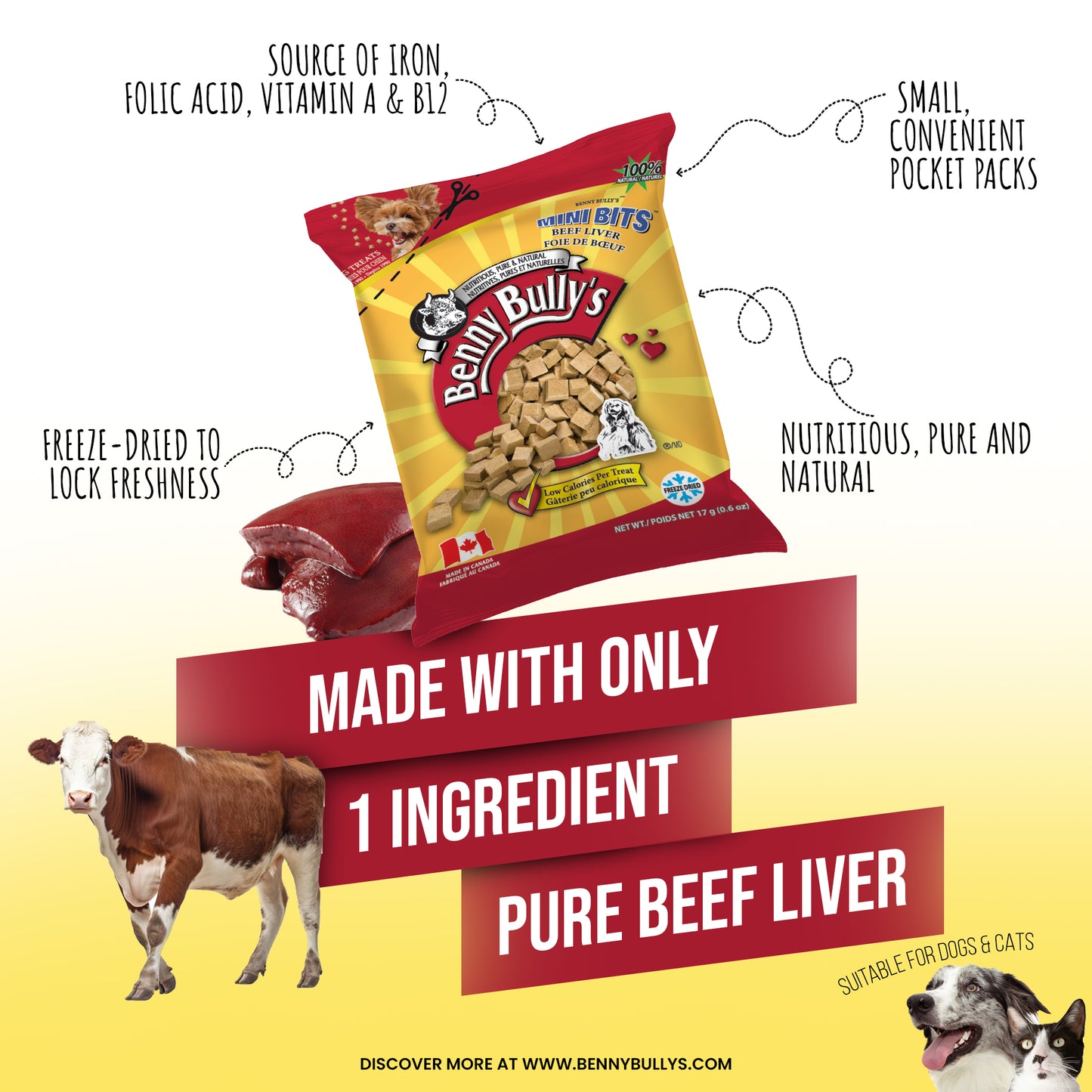 Mini Bits™ — Beef Liver — Pillow Pack