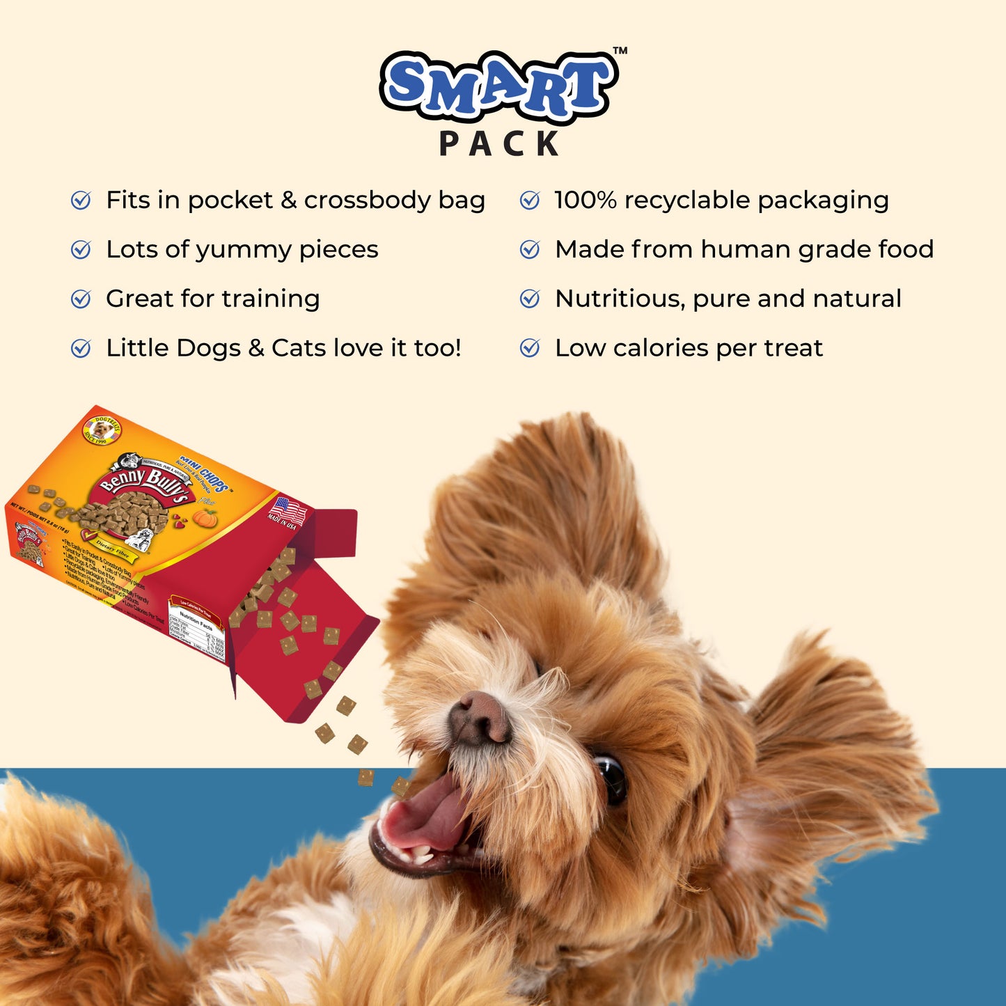 Benny Bullys® Mini Chops™ - Beef Liver & Pumpkin in Smart Pack™