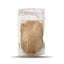 Dog food topper pouch filled with crumbs and powder of beef liver