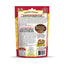 back facing of red and yellow bag of pure beef liver freeze dried dog treats (148g) in small pieces