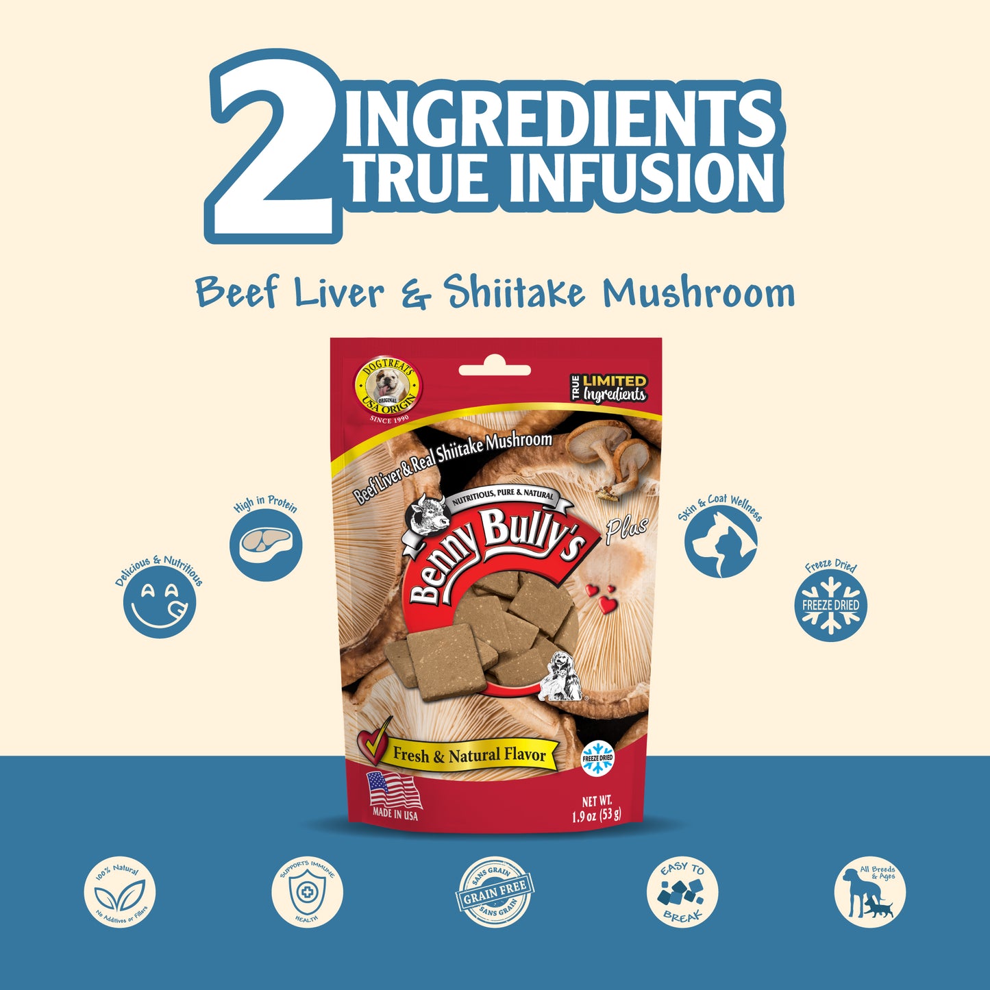 Benny Bullys® Beef Liver Plus Shiitake Mushroom