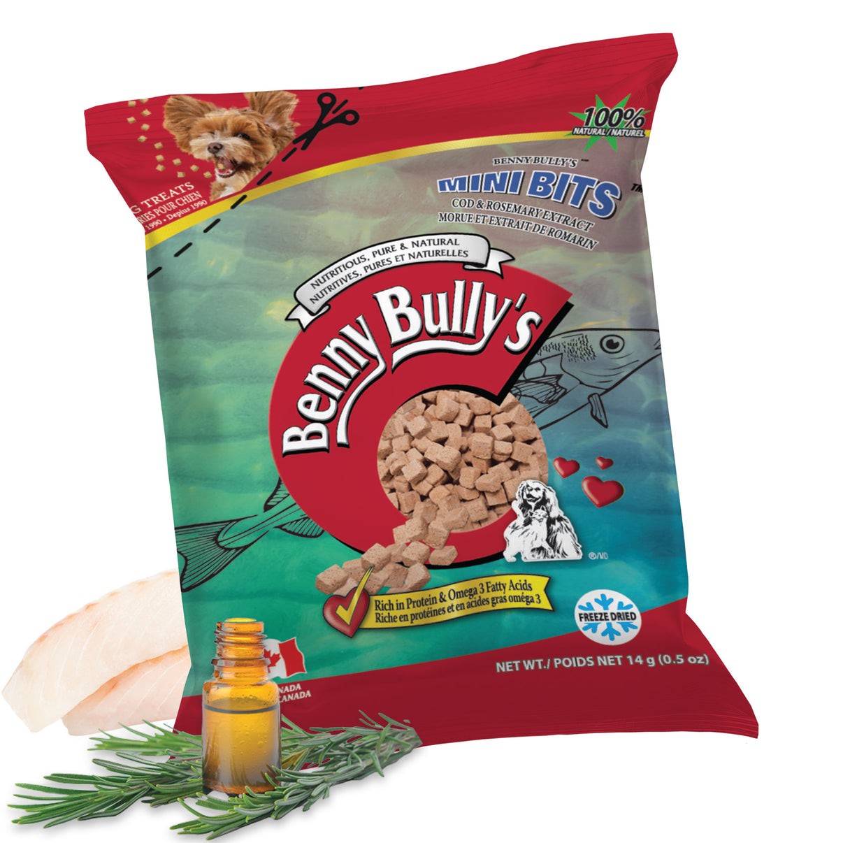 Mini Bits™ — Cod & Rosemary Extract — Pillow Pack – BennyBullys.com