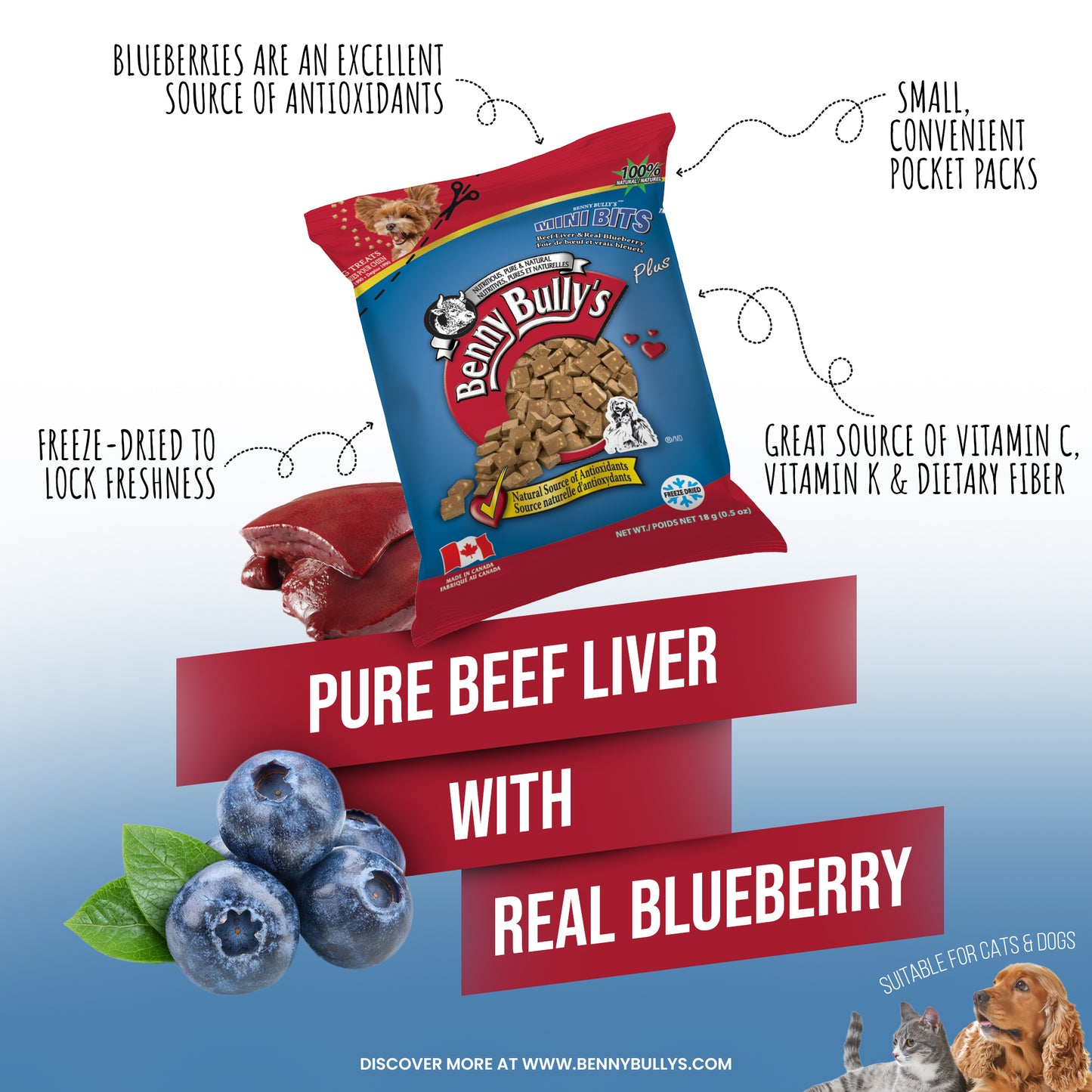 Mini Bits™ — Beef Liver Plus Blueberry — Pillow Pack