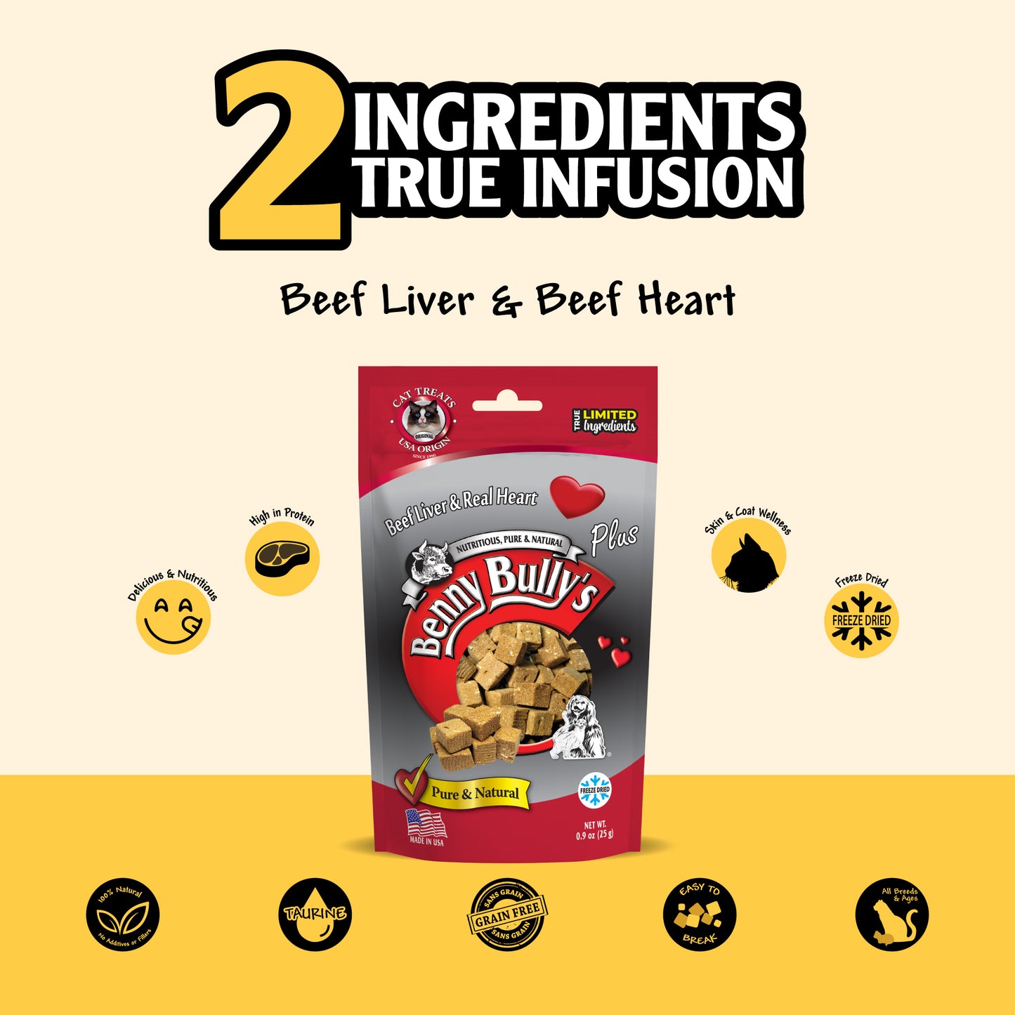 Benny Bullys® Beef Liver Plus Beef Heart(Cat)