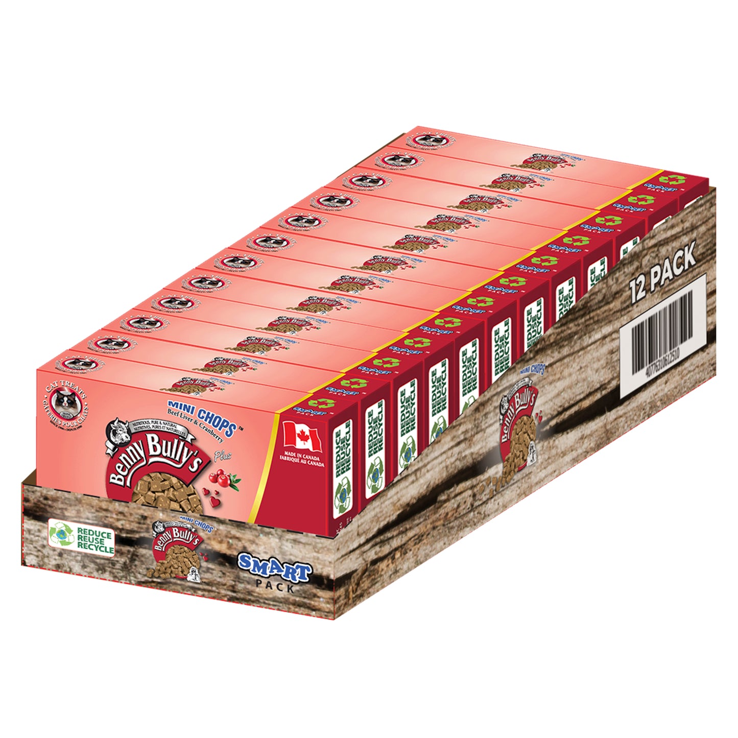 Benny Bullys® Mini Chops™ Liver Plus Cranberry 12 Pack (Cat) | Freeze Dried