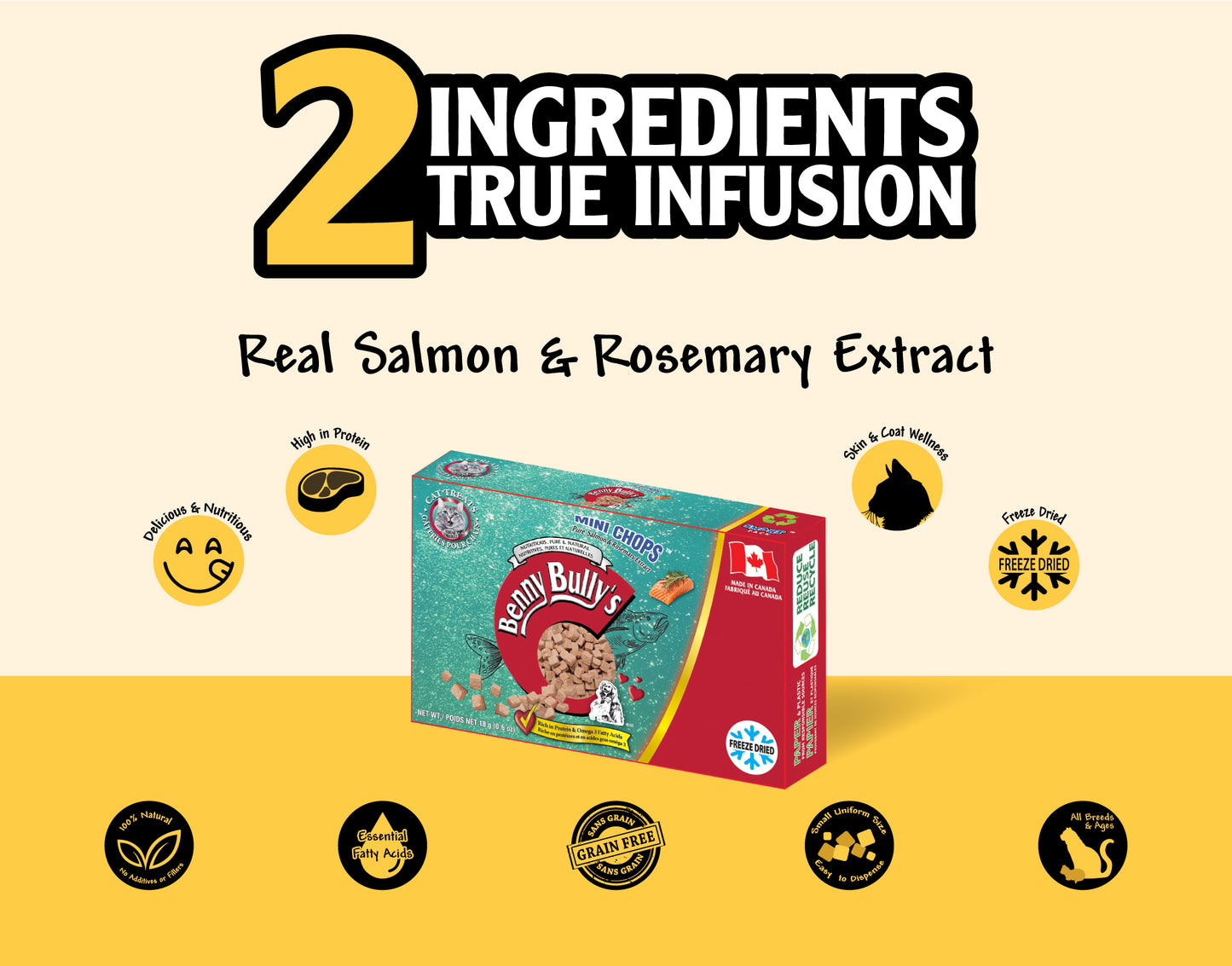 Benny Bullys® Mini Chops™ - Salmon Plus Rosemary Extract in Smart Pack™